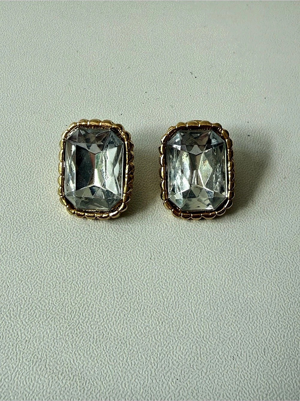 Gold & Clear Statement Earrings
